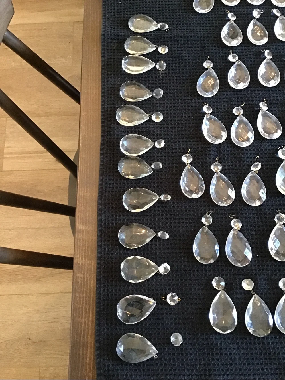 Vintage Neoclassical-style brass glass teardrop/pear wall sconces-2